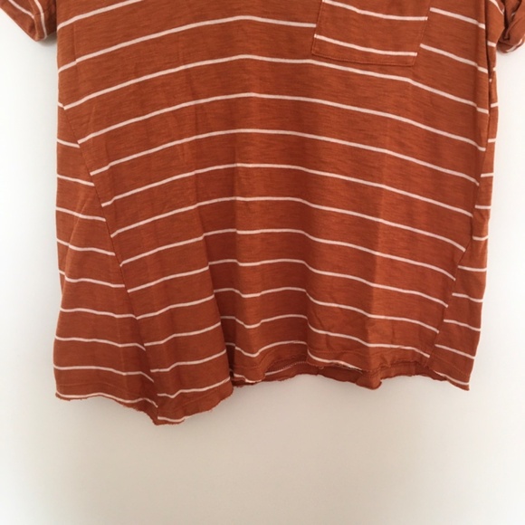 NWT Anthropologie T.La Riley Asymmetrical Pocket Tee Top Sz S Gold Orange Boho - Picture 4 of 13